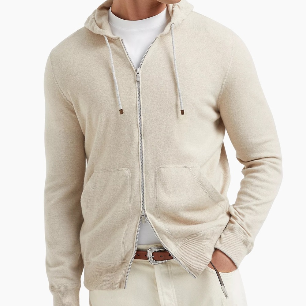 Brunello Cucinelli Cashmere Sweater Style Cardigan with Hook